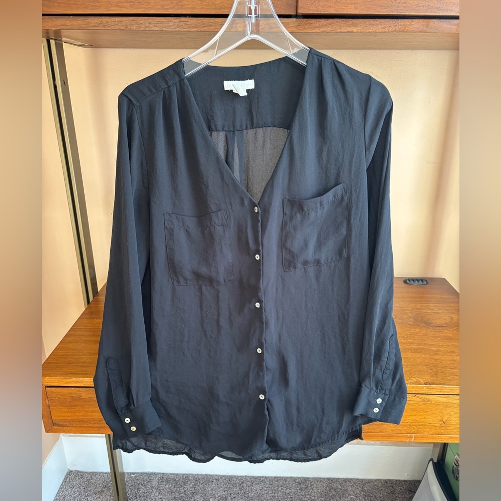 S/M black long sleeve dress shirt